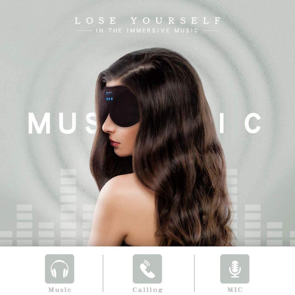 Sleep Headset Bluetooth 5.0 Wireless 3D Eye Mask Sleep Headset - Tophatter Daily Deals